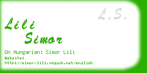 lili simor business card